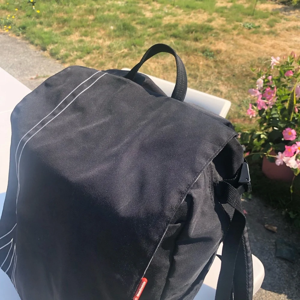 Manfrotto Bravo Men’s Black Buckle Flap Top Camera Backpack 13”